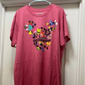 Walt Disney World Park Ear Hat Headband Collage Mickey Mouse Adult T-shirt XXL